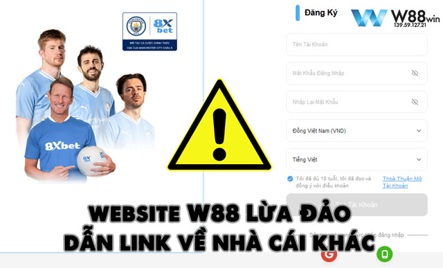 Website w88 lừa đảo dẫn link về nhà cái khác